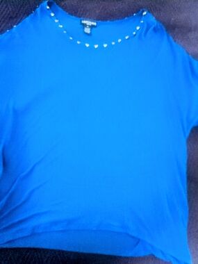 Artisan Royal Blue Studded Neckline Top